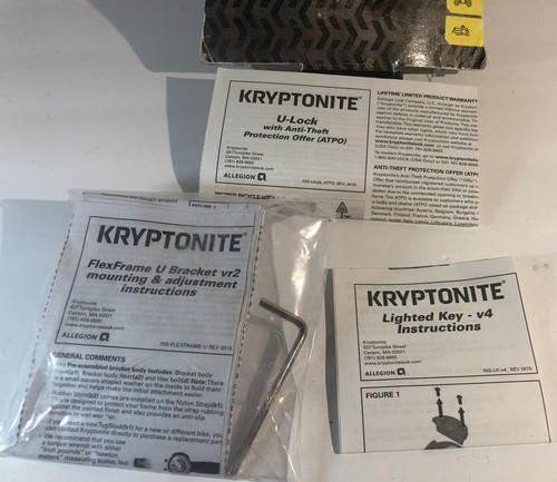 Kryptonite Evolution Series U-Lock bracket,strap and 3 instruction manuals only - 第 7/12 張圖片