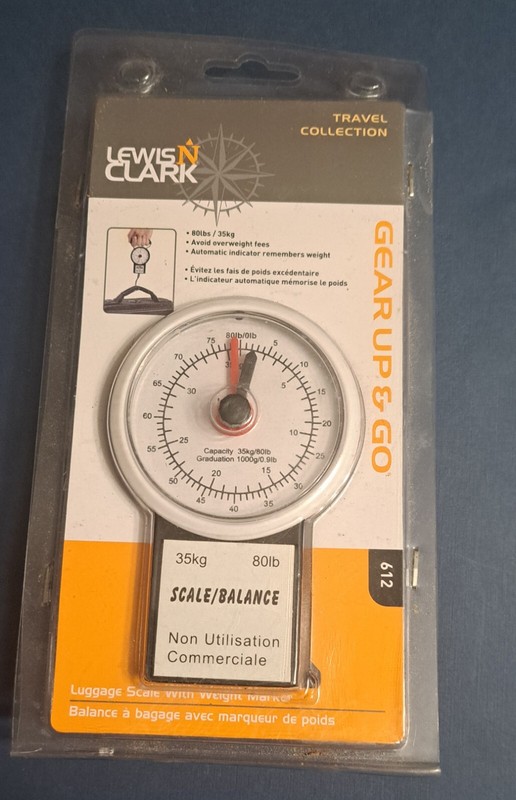 Lewis N Clark Travel Luggage Scale with Weight Marker 80lb / 35kg