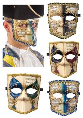 Uomo Bauta Veneziana Maschera Ballo IN Maschera Vestito da Carnevale Halloween - Zdjęcie 1 z 8