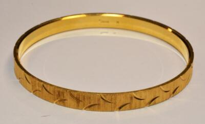 Vtg Gestempelt Trifari Crown Goldfarben Geätzt Diamantschliff 6.3cmd Armband