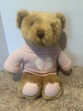 Ralph Lauren Teddy Bear Romance Pink Knit Heart Sweater Plush 14  