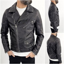 Giubbino  Uomo Foderato Eco pelle Chiodo Nero Primaverile giacca S,M,L,XL,XXL