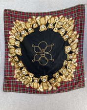 Unbranded Women's Teddy Bear Scarf 33"x33" Italian Made Plaid