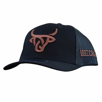LOST CALF Grey Horns Casquette plate avec logo 3D Noir