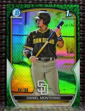 DANIEL MONTESINO  - 2023 BOWMAN CHROME PROSPECT GREEN GRASS REFRACTOR    #ED/99