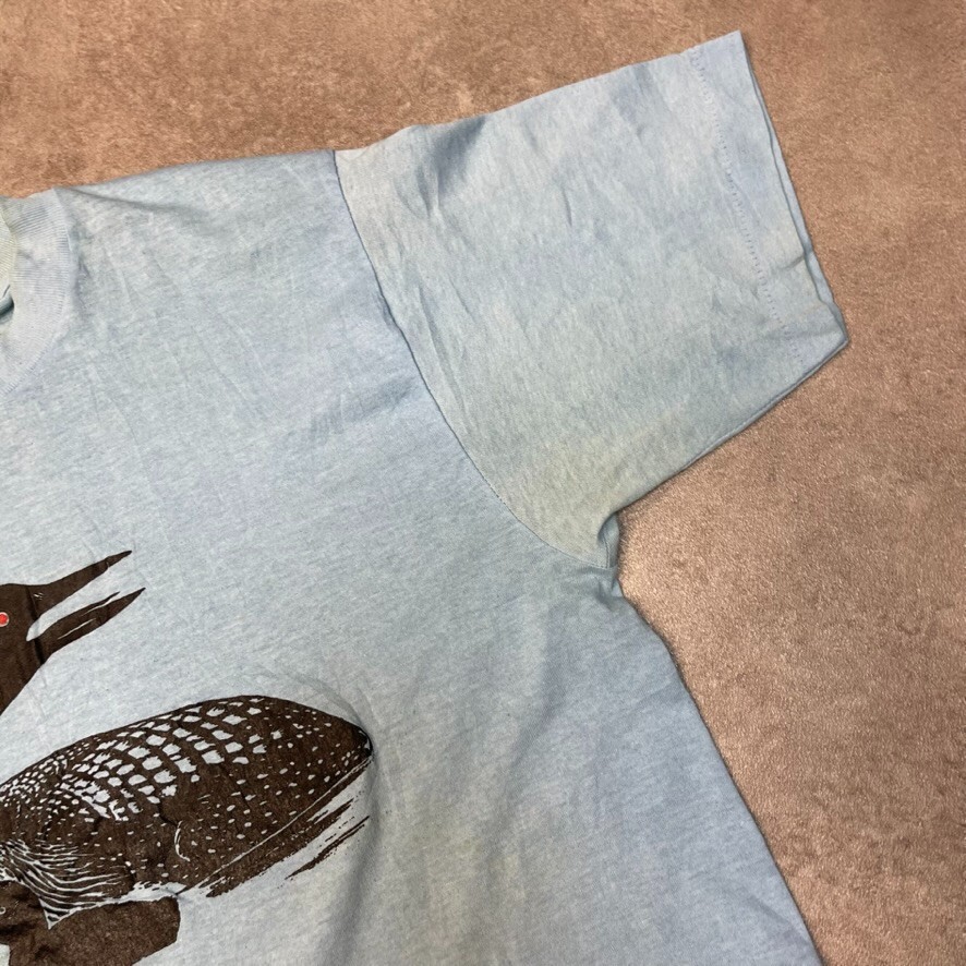Goose T-Shirt Mens Bird Graphic Spellout Single Stitch Tee, Blue Medium image 5