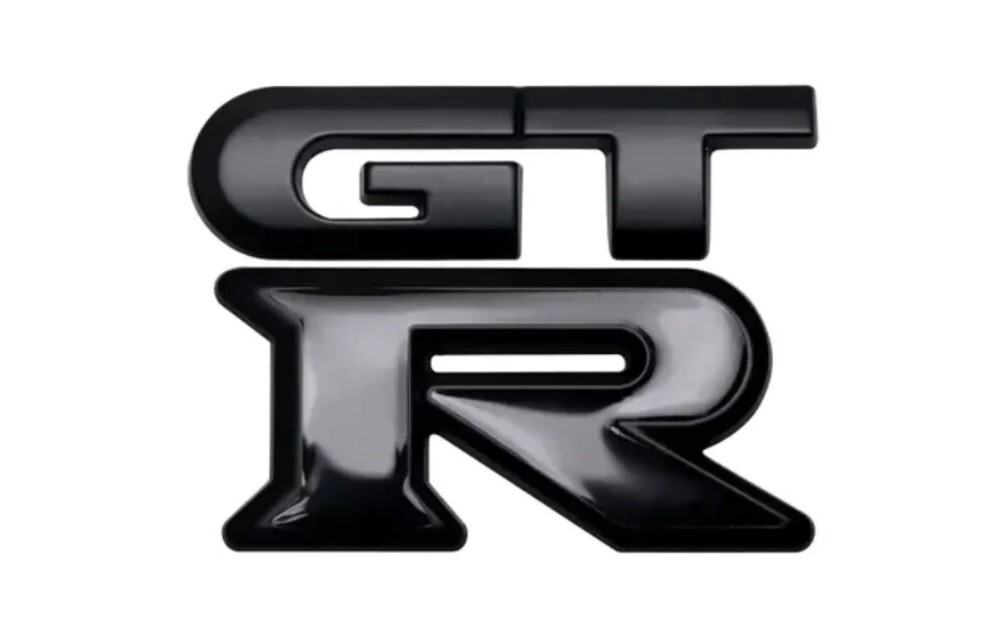 GTR 3D Badge Emblem Matte & Gloss Black 63mm x 54mm for R32 R33