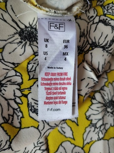F&F Floral Yellow/White Trousers Size 8UK. - Picture 5 of 8