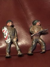 Barclay Pod Foot Wounded Soldier Figures Manoil Flag Bearer Rifleman