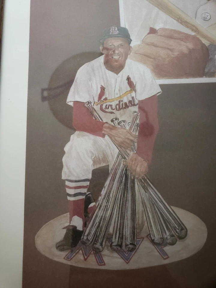 STAN MUSIAL LITHOGRAPH AUTOGRAPH 66/250 NUMBERED CARDINALS RARE AUTHENTIC  - Image 4 of 4
