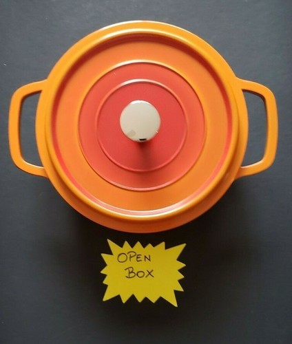 Runde Orange Kasserolle Dutch Oven 3 Liter RUNDE DUTCH OVEN PFANNE ORANGE KERAMIK - Bild 4 von 12