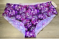 NWT Vintage Victoria's Secret Silky Satin Thick Band No-Show Hiphugger Panties M