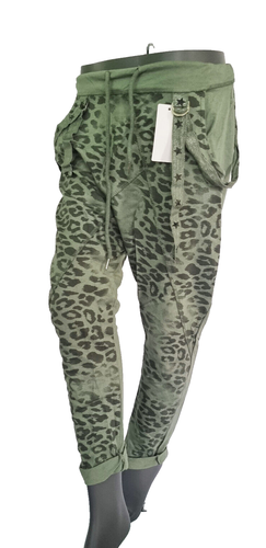 Jogpants Italy Freizeithose Schlupfhose Leopard Harem Boyfriend Gr.34-38 onesize - Picture 2 of 21