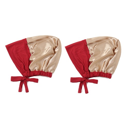 1pc / 2pcs Solid Color Double Layer Satin Jersey Hijab Inner Cap Women's Hat Cap - 第 24/38 張圖片