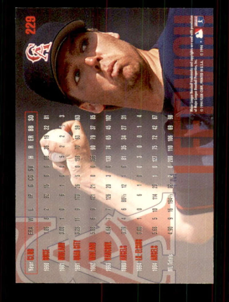 1995 Fleer #229 Phil Leftwich AUTOGRAPHED!!! Angels 236578 - Image 2 of 2