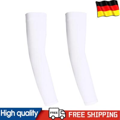 2pcs Sunscreen Volleyball Outdoor Sports Arm Sleeves Solid Color Elastic Pad