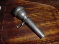 VINTAGE TRUMPET MOUTHPIECE MARKED D with wire holder MEDIUM LARGE SCHILKE