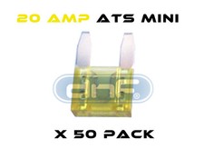 50 PACK 20 AMP ATS/ ATC MINI BLADE 12V AUTOMOBILE FUSE - FREE SAME DAY SHIPPING
