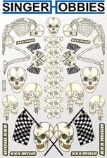 XXX MAIN RACING XXXS004 RC VEHICLE Skeletons Sticker Sheet HRP