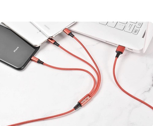 Câble de Charge USB Rapide 3 en 1 Universel Multi Fonction Téléphone Portable Chargeur Cordon - Photo 9 sur 13