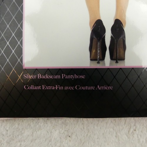 Leg Avenue Pantyhose Womens Queen Plus Size Beige Sheer Backseam 9002X - Picture 5 of 9