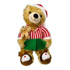 2017 Belkie Bear Christmas Teddy Holiday Santa Hat with Felt Book  Puppy 18"