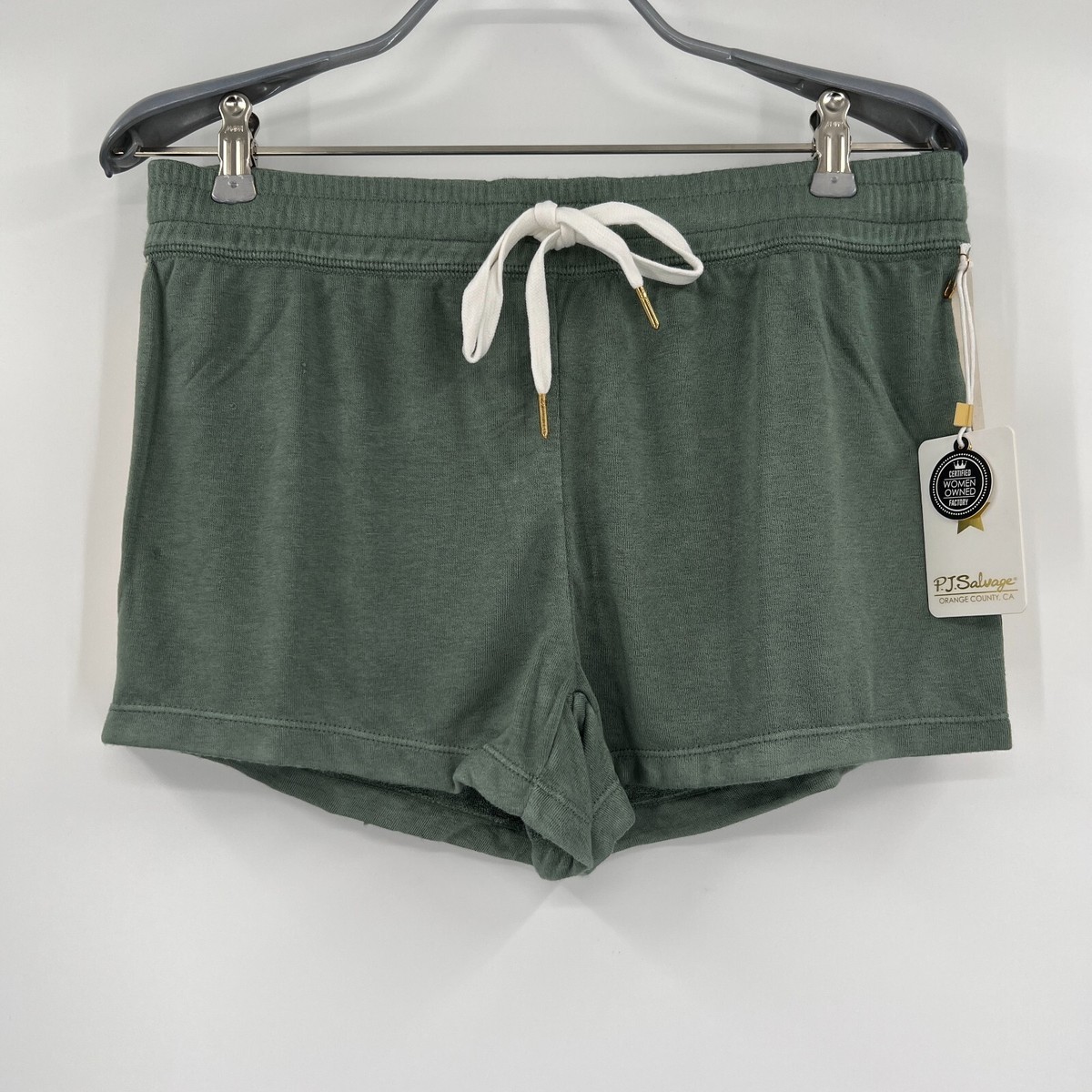 PJ Salvage Gold Star Status Lounge Pajama Shorts sz S Sage Terry