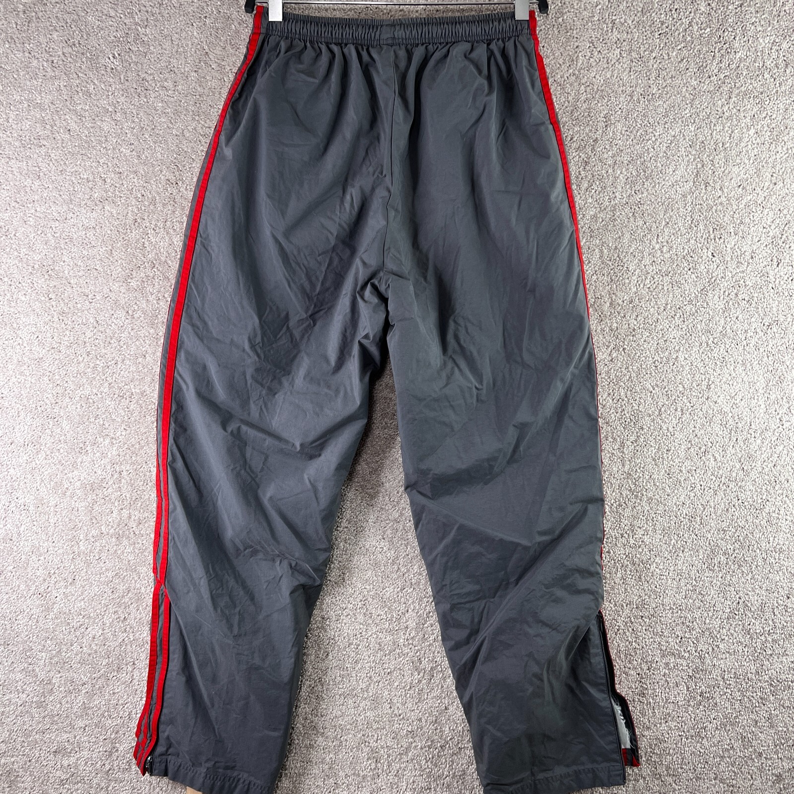 VINTAGE Adidas Sweatpants Mens Medium Gray Windbreaker Nylon Lined