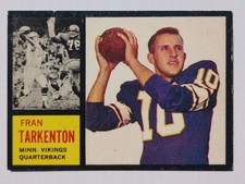 1962 Topps Fran Tarkenton Rookie Card Minnesota Vikings EX-MT Great Centering!!. rookie card picture