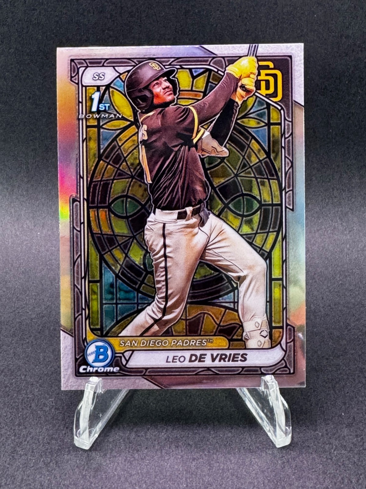 2024 Bowman Chrome 1st Leo De Vries Etched In Glass San Diego Padres BCP-179