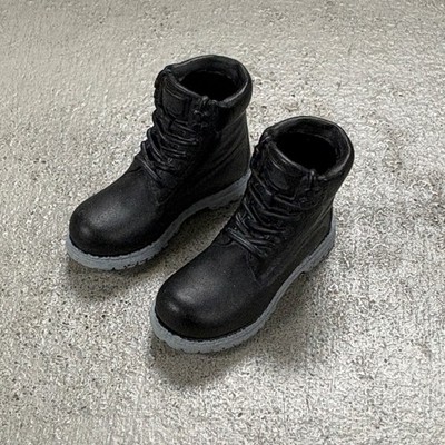 SU-MBT-BLK: 1/12 Worker Boots for 6'' Romankey Nota NW Toys body - Black