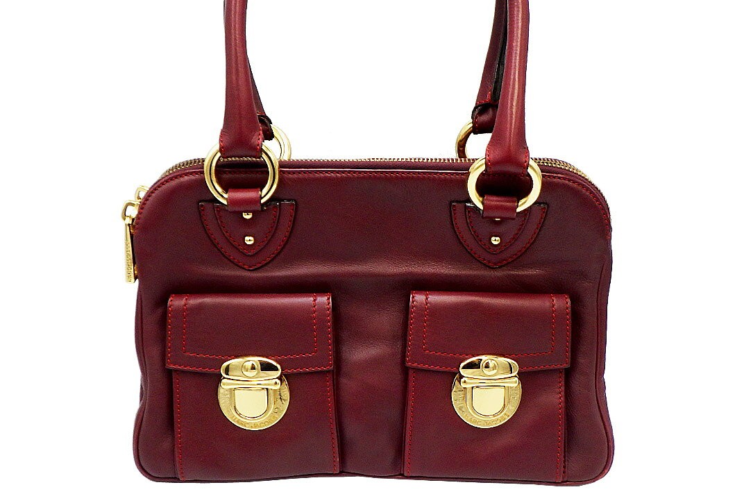 Authentic Marc Jacobs tote hand bag leather y2k vintage archive rare Bordeaux