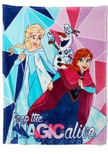 Disney Frozen Micro Plush Throw Blanket Anna  Elsa - Keep The Magic Alive