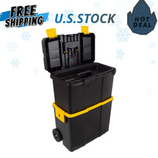 New Portable Tool Box Wheels Stackable 2in1 Tool Chest Removable Trays New Portable Tool Box Wheels Stackable 2in1 Tool Chest Removable Trays