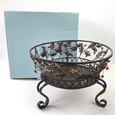PARTYLITE 3 WICK CANDLE HOLDER:  P9904B HOLLY LITES