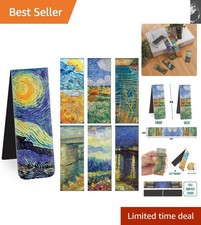 Durable 14 PCS Magnetic Bookmarks with Unique Impressionist Designs for Reading