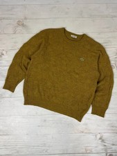 Vintage Chemise Lacoste Wool Sweater Knitted 90s Luxury Men Size XL Mustard