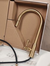 NEW - TAP4813 Bowden Single Lever Pull Down KITCHEN TAP Aged Brass