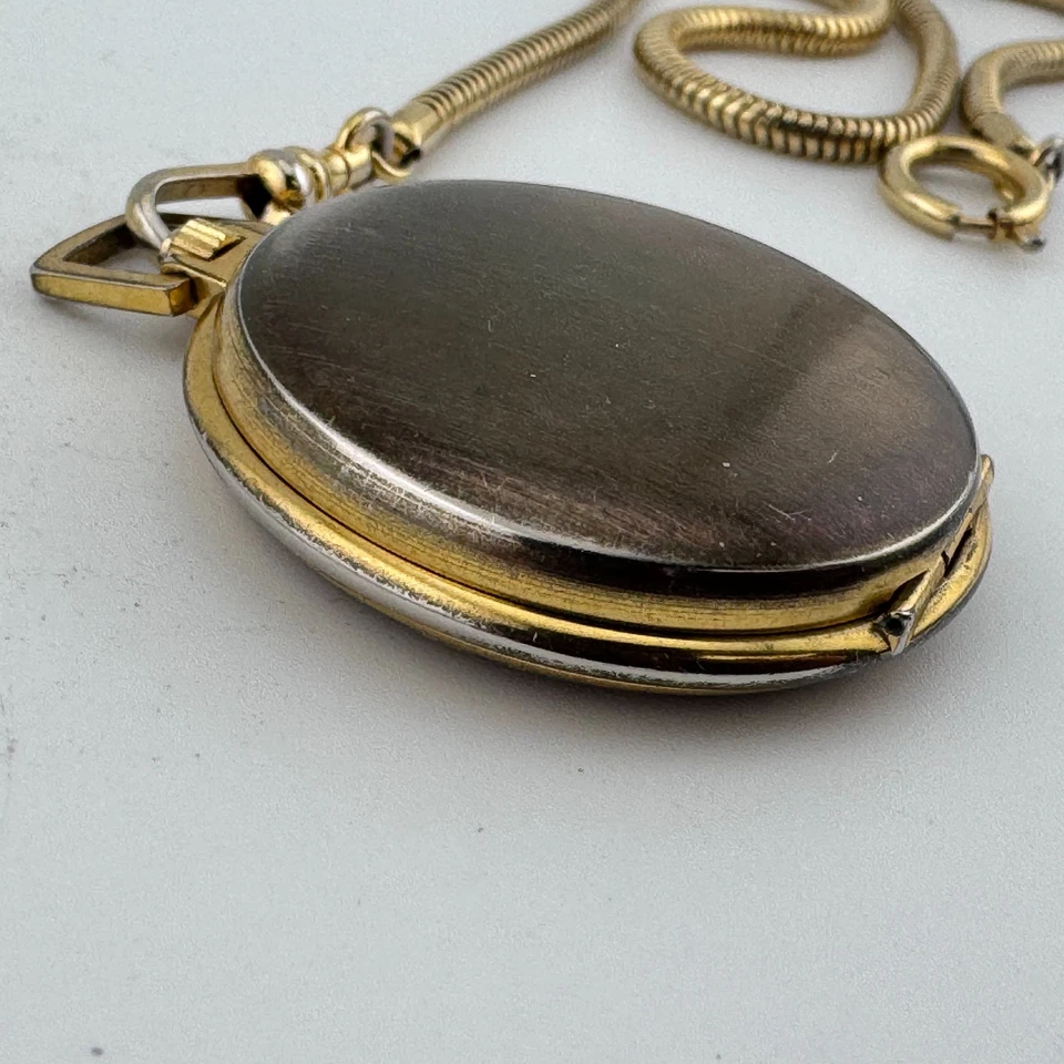 复古 Aspen 瑞士怀表石英表男士半猎人钻石 ~ 用于零件维修 — 第 3/4 张图片