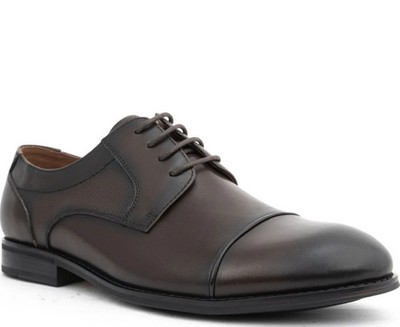 La Conte Men's Brown Leather Dress Flats Fashion LAC3969-20254BRW