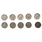 1923-1944 Mercury Dime Silver Lot (10) 90% Silver - $1.00 FV - 1926 1934 1941-D