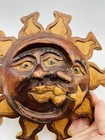Vintage Hand Carved Wooden Art Sun/Moon Double Face Wall Plaque — photo 4