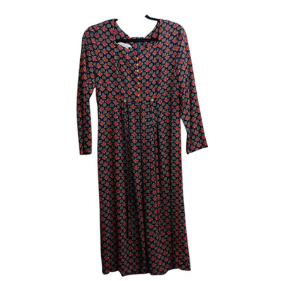 JONATHAN MARTIN Women's Navy Floral Button Front Cottagecore Midi Dress Size 12