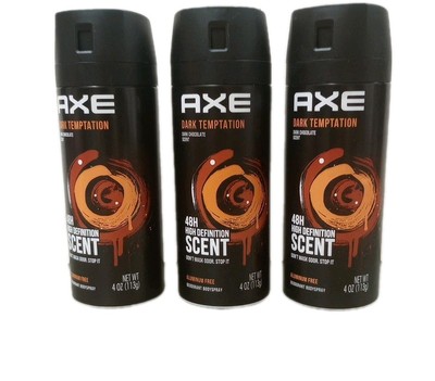 AXE Dark Temptation All Day Fresh Deodorant Body Spray  4oz Each ( 3PK)
