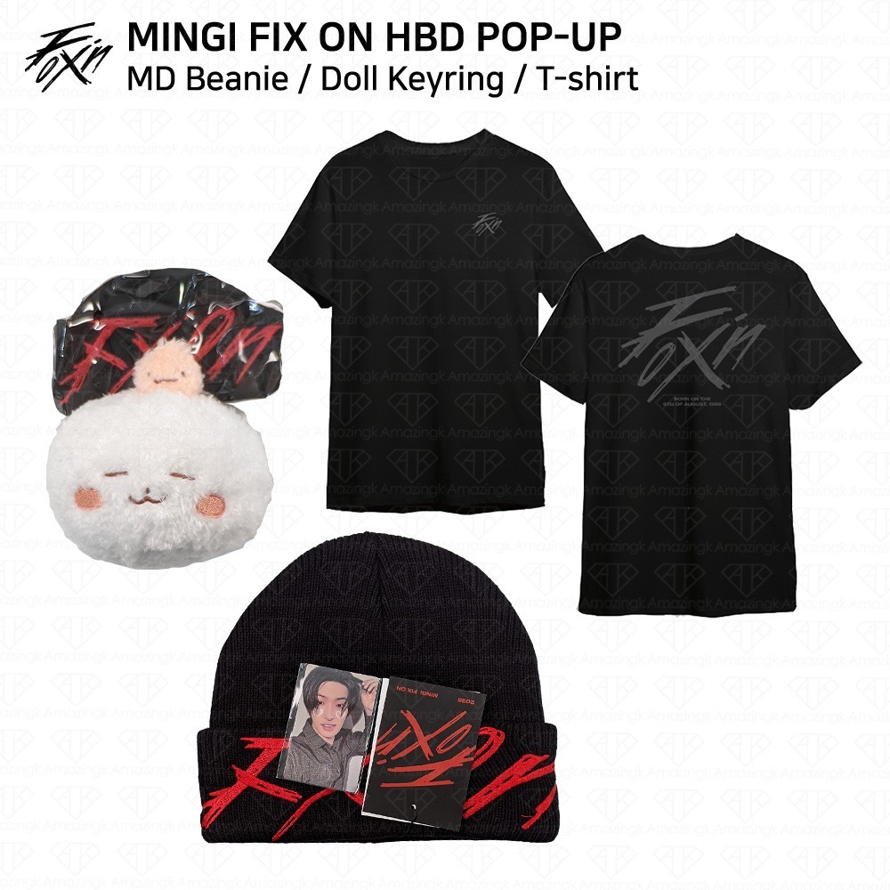 ATEEZ Mingi FIX ON HBD POP UP Official MD Beanie T-shirt