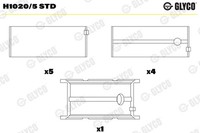 Glyco Kurbelwellenlager H1020/5 STD FüR Fiat Ducato Iveco UAZ Daily Patriot Bus