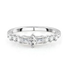 0.34 Ct Lab Grown CVD Round Cut Diamond Ring Birthday Gift 9k White Solid Gold — photo 1