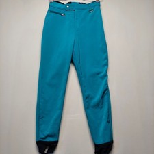 VTG Nils Schoeller of Switzerland Stirrup Ski Pants Zip-Up Teal 12 Made In USA