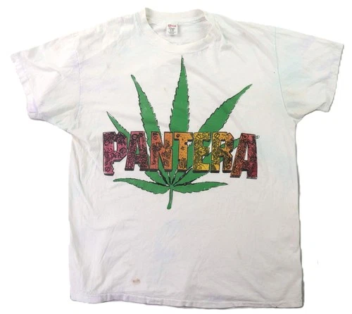 90s PANTERA XL White Weed Pot Leaf Far Beyond D 1990s vintage concert t-shirt, vintage, size XL, single stitch, B+ condition