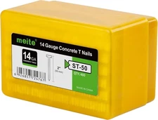 Meite 14 Gauge Concrete T Nails for Pneumatic Concrete Nailer Gun - 2" Length Ga